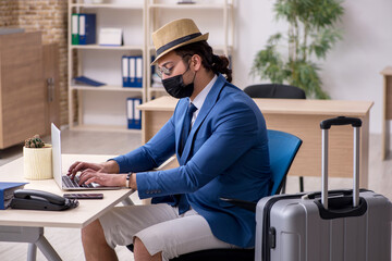 Businessman preparing for trip during pandemic