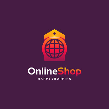 Online Shop Logo designs concept vector, Website and Price Tag Shopping logo template