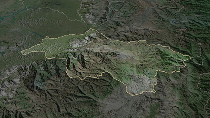 Cañar, Ecuador - outlined. Satellite