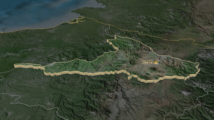Imbabura, Ecuador - extruded with capital. Satellite