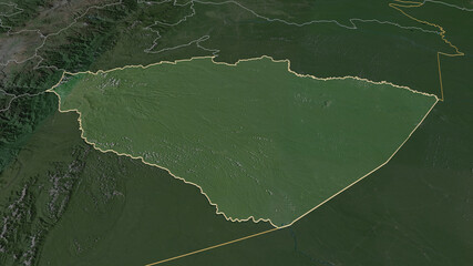 Pastaza, Ecuador - outlined. Satellite