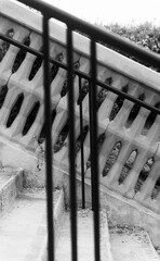 old stone stairs black and white