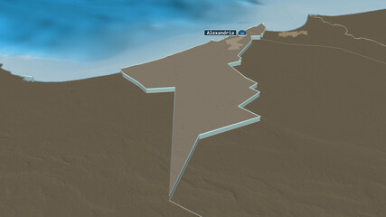 Al Iskandariyah, Egypt - extruded with capital. Administrative