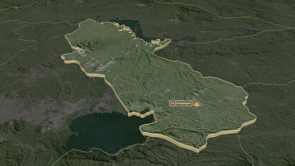 Cuscatl&aacute;n, El Salvador - extruded with capital. Satellite