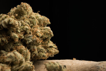 Obraz premium cannabis Black Background