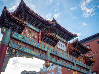 Chinatown entrance gate in street in Washington DC