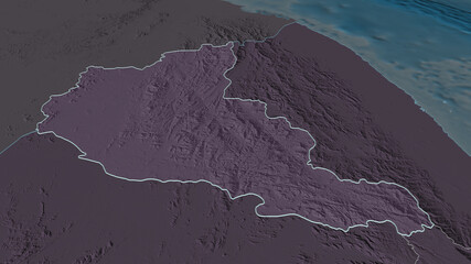 Anseba, Eritrea - outlined. Administrative