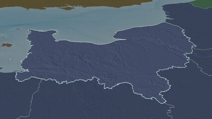 Normandie, France - outlined. Administrative