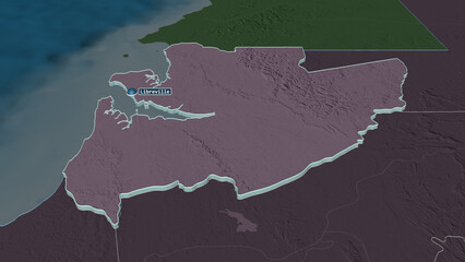Estuaire, Gabon - extruded with capital. Administrative