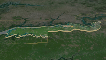 Lower River, Gambia - extruded with capital. Satellite