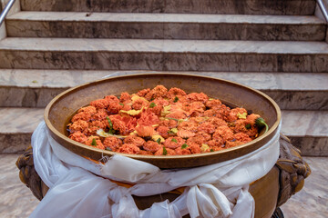 Lotus throne, just below the Golden Statues in Buddha Park, Swayambhunath, Kathmandu, the World Heritage Site declared via UNESCO