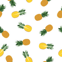 Pineapple. Seamless Vector Patterns