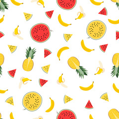 Tropical Pattern with Pineapple, Banana 
