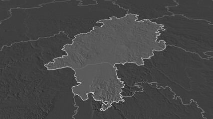 Hessen, Germany - outlined. Bilevel