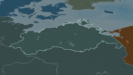 Mecklenburg-Vorpommern, Germany - outlined. Administrative