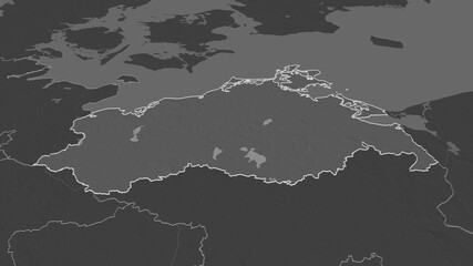 Mecklenburg-Vorpommern, Germany - outlined. Bilevel