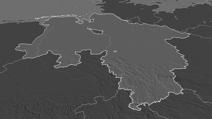 Niedersachsen, Germany - outlined. Bilevel