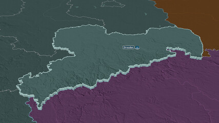 Sachsen, Germany - extruded with capital. Administrative