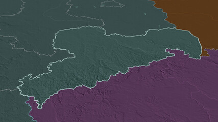 Sachsen, Germany - outlined. Administrative