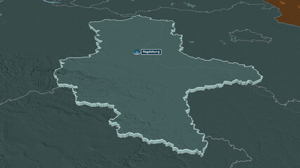 Sachsen-Anhalt, Germany - extruded with capital. Administrative