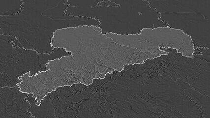 Sachsen, Germany - outlined. Bilevel