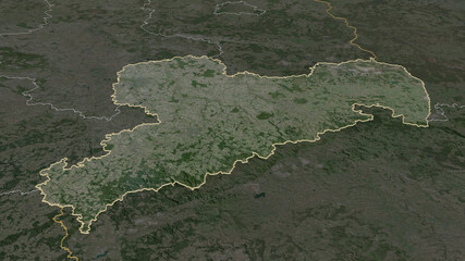 Sachsen, Germany - outlined. Satellite © Yarr65