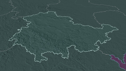 Thüringen, Germany - outlined. Administrative