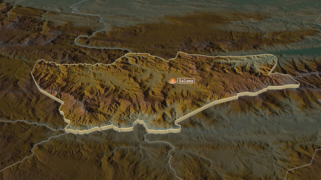 Baja Verapaz, Guatemala - extruded with capital. Relief