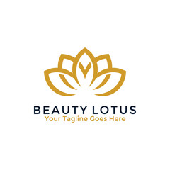 Beauty Lotus Flower Logo Design Template. Vector illustration. - obrazy, fototapety, plakaty