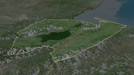 Izabal, Guatemala - outlined. Satellite