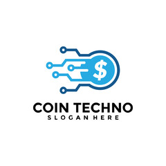 Fast Coin Technology Logo Vector. Investment Logo. Creative Finance Logo Template Design.