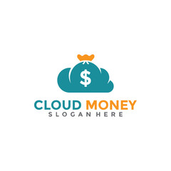 Cloud Money Logo Design Template. Online Pay Logo.