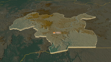 Mamou, Guinea - extruded with capital. Relief