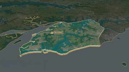 Biombo, Guinea-Bissau - extruded with capital. Satellite