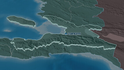 Ouest, Haiti - extruded with capital. Administrative