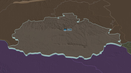 Baranya, Hungary - extruded with capital. Administrative