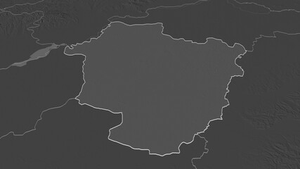 Hajdú-Bihar, Hungary - outlined. Bilevel