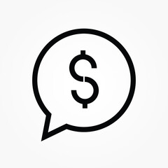 outline dollar transfer icon vector illustration