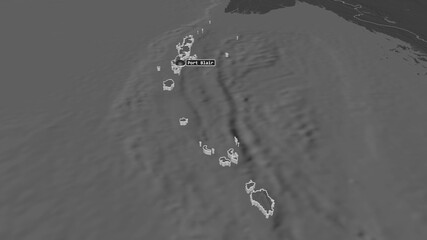 Andaman and Nicobar, India - extruded with capital. Bilevel © Yarr65