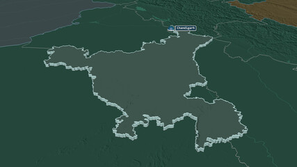 Haryana, India - extruded with capital. Administrative