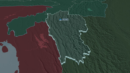 Mizoram, India - extruded with capital. Administrative