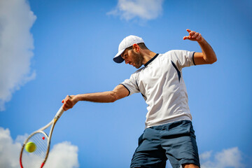 male tennis player in action