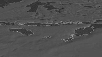 Nusa Tenggara Timur, Indonesia - outlined. Bilevel