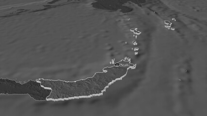 Sulawesi Utara, Indonesia - extruded with capital. Bilevel