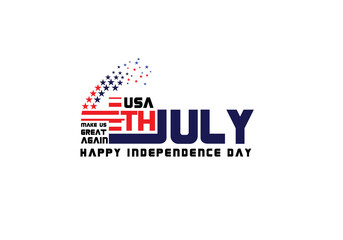  typography text happy 4th July US independence day