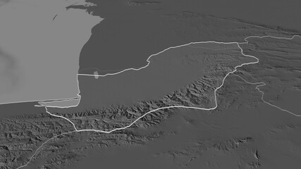 Golestan, Iran - outlined. Bilevel