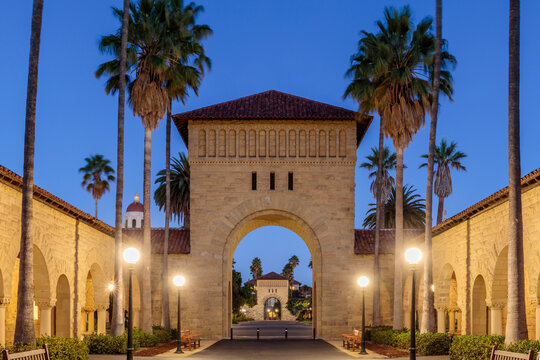 Gateways to Main Quad. Stanford University, California, USA.