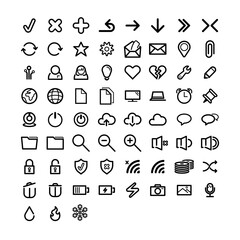 Thin Lines Web Icons Set for Web and Mobile. Vector Illustration