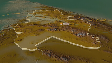 North Khorasan, Iran - extruded with capital. Relief