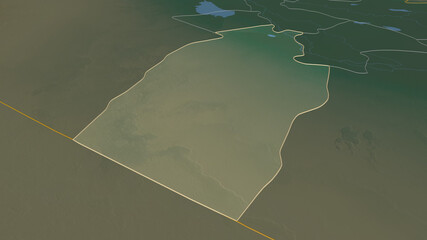 An-Najaf, Iraq - outlined. Relief